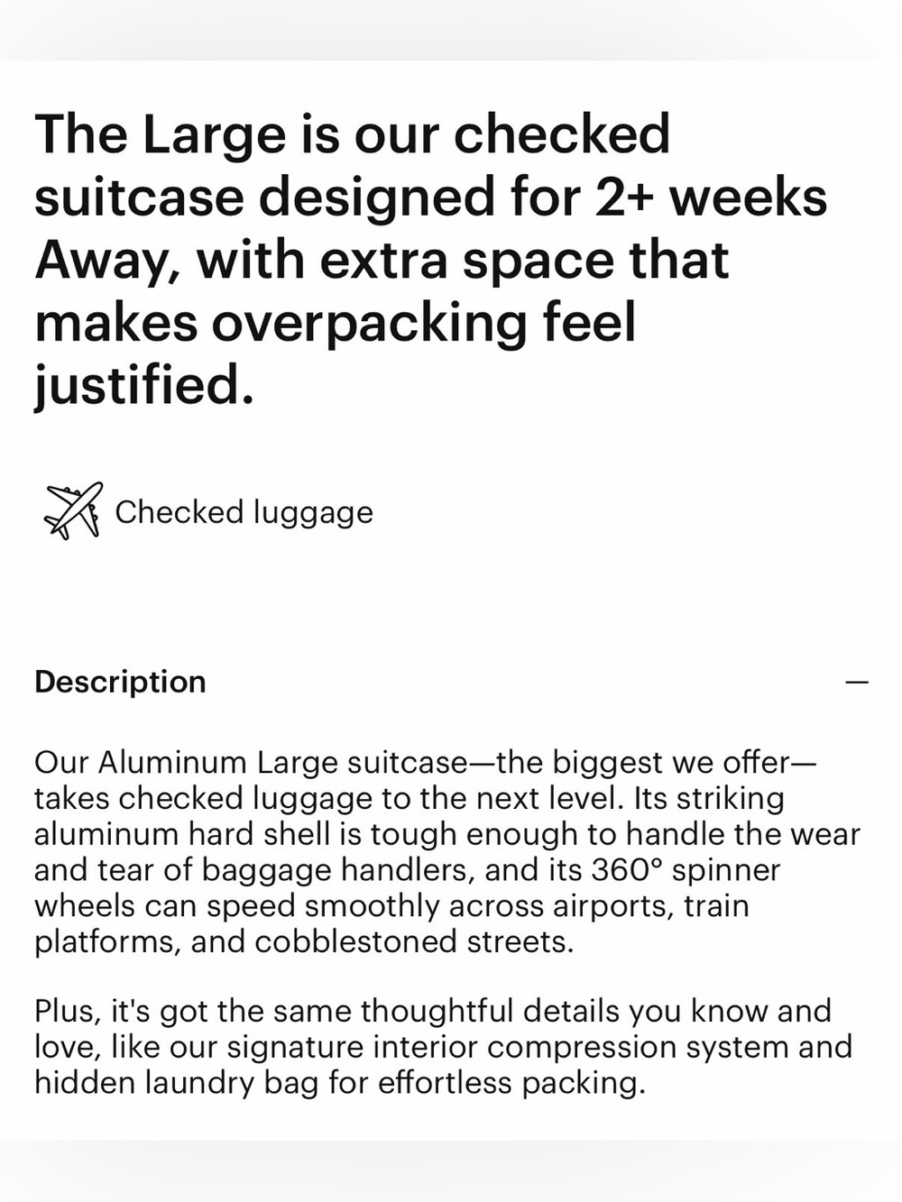 Away The Large Aluminum Edition Checked Luggage in Silver - Picture 2 of 13
